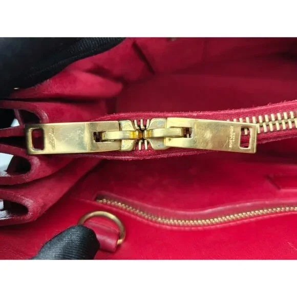 Pre-owned Yves Saint Laurent Calfskin Small Sac de Jour Handbag Red - Picture 13 of 16